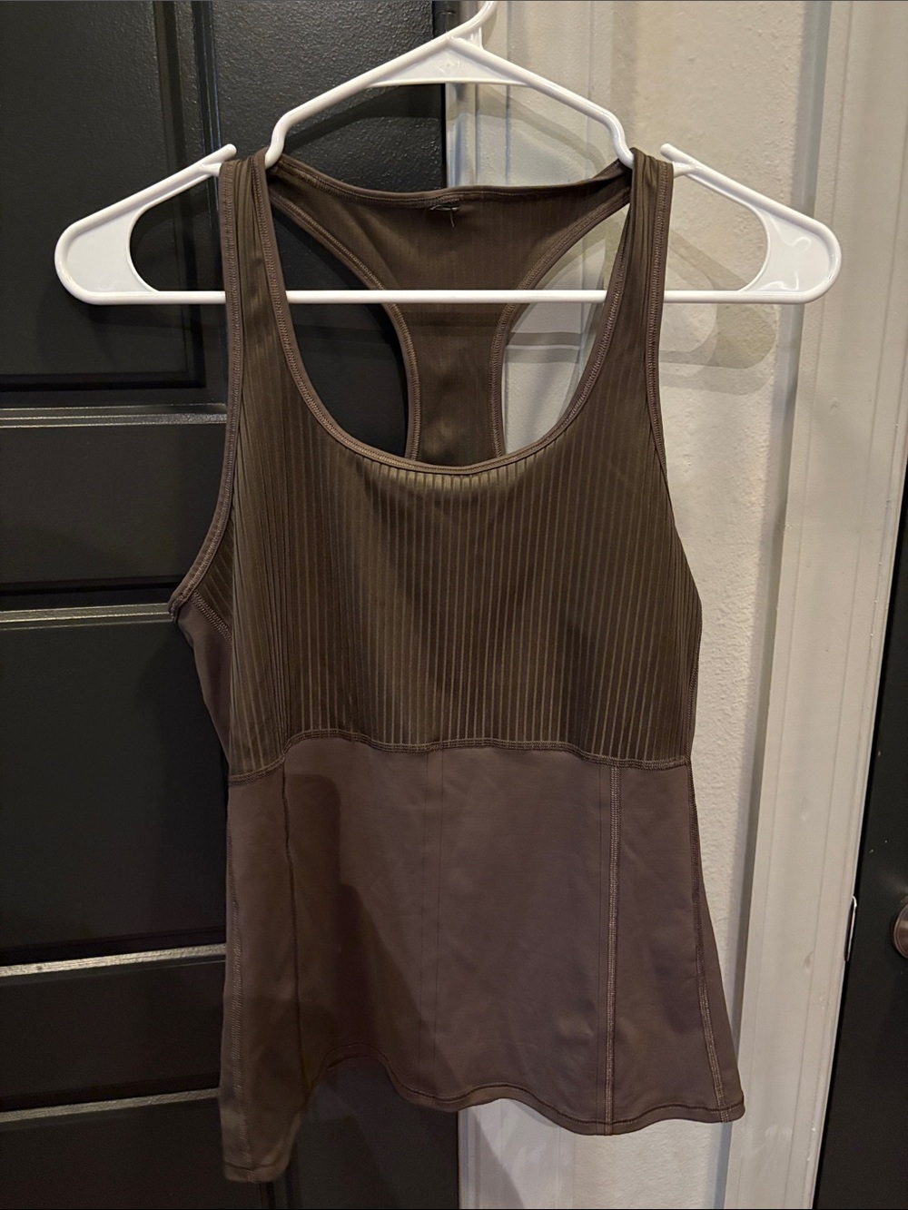 Women's Brown Racerback Tank Top - Brand Not Visible